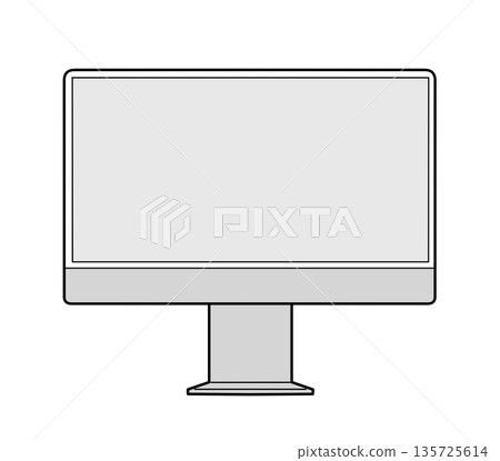 Simple illustration of an all-in-one computer 135725614