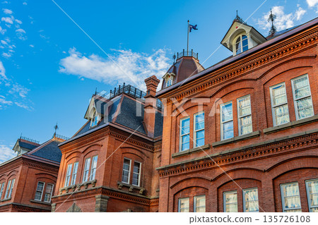 Hokkaido, blue sky and the red brick building in Sapporo Hokkaido, blue sky and the red brick building in Sapporo 135726108