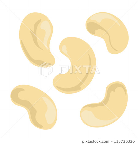 Cashew nut illustration simple vector material Cashew nut illustration simple vector material 135726320