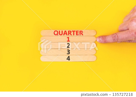 1st first quarter 1 symbol. Concept word Quarter 1 on beautiful wooden sticks. Beautiful yellow background. Businessman's hand. Business, happy 1st first quarter 1 Q1 concept. Copy space. 1st first quarter 1 symbol. Concept word Quarter 1 on beautiful wooden sticks. Beautiful yellow background. Businessman's hand. Business, happy 1st first quarter 1 Q1 concept. Copy space. 135727218