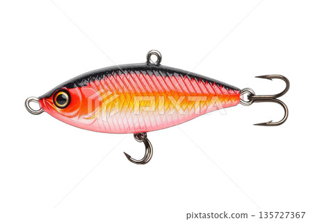 Colorful fishing lure on a white isolated background. 135727367