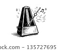 Illustration of a metronome beating rhythm 135727695
