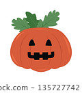 A simple, cute vector illustration of a jack-o'-lantern.  135727742