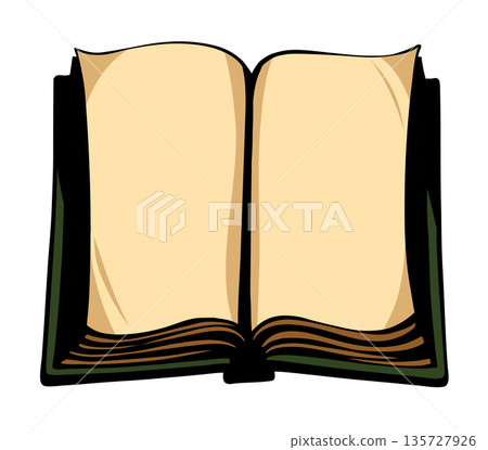 Vector linear drawing. Open book Vector linear drawing. Open book 135727926