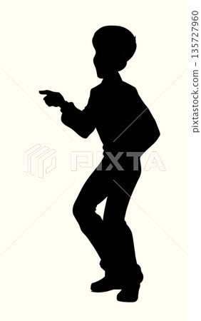 Vector illustration of a boy laughing at someone. 135727960