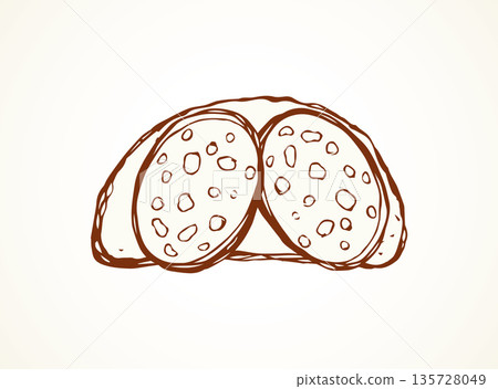 Piece of loaf. Vector drawing Piece of loaf. Vector drawing 135728049