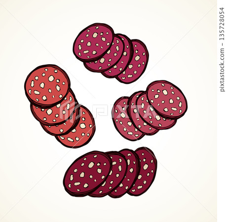 Sausage. Vector drawing 135728054