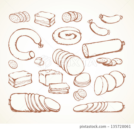 Meat production. Vector drawing objects 135728061