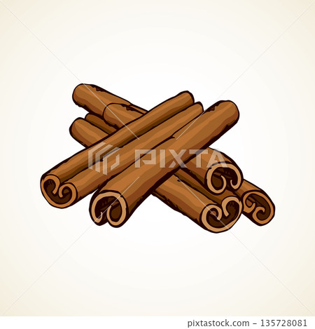 Cinnamon. Vector drawing Cinnamon. Vector drawing 135728081