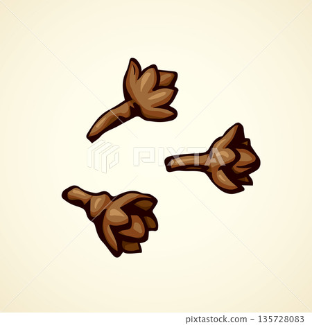 Clove seasoning. Vector drawing 135728083
