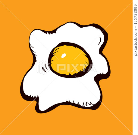 Scrambled eggs. Vector drawing Scrambled eggs. Vector drawing 135728099