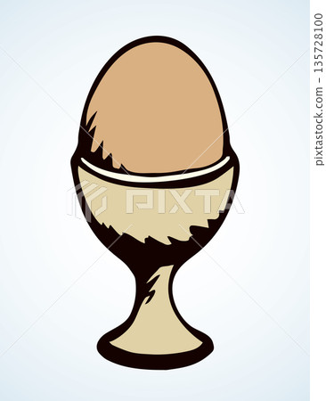 Egg in the cup. Vector drawing Egg in the cup. Vector drawing 135728100