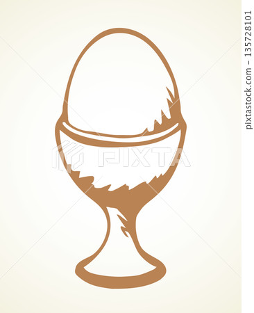 Egg in the cup. Vector drawing Egg in the cup. Vector drawing 135728101