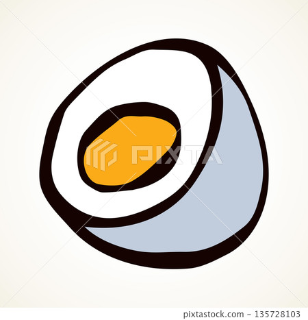 Half boiled egg. Vector drawing Half boiled egg. Vector drawing 135728103