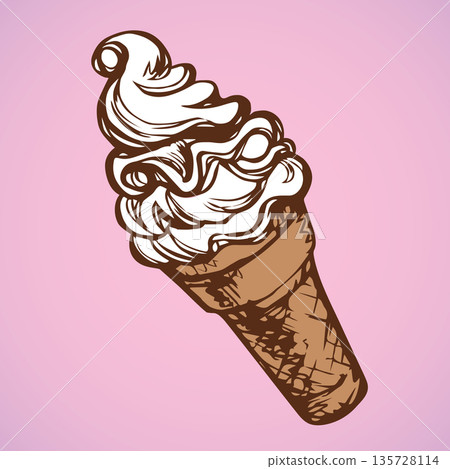 Ice cream. Vector drawing 135728114