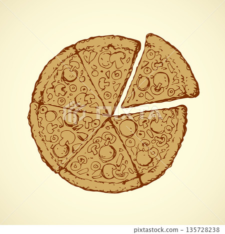 Pizza. Vector drawing Pizza. Vector drawing 135728238