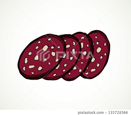 Sausage. Vector drawing 135728366