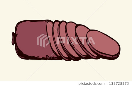 Sausage. Vector drawing 135728373