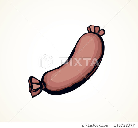Sausage. Vector drawing 135728377