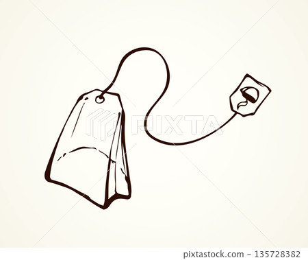 Tea bag. Vector drawing Tea bag. Vector drawing 135728382