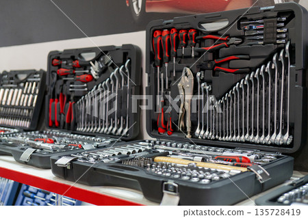 Tool kit for car repair. Repair faults on road and in workshop. 135728419