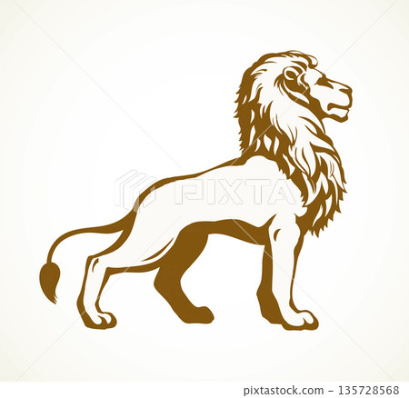 Lion. Vector drawing icon sign Lion. Vector drawing icon sign 135728568