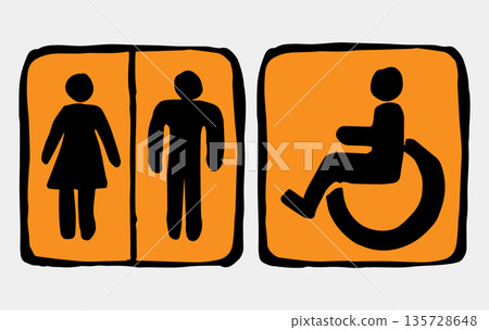 Toilet signs. Vector drawing icon 135728648