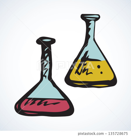 Test tubes. Vector drawing 135728675