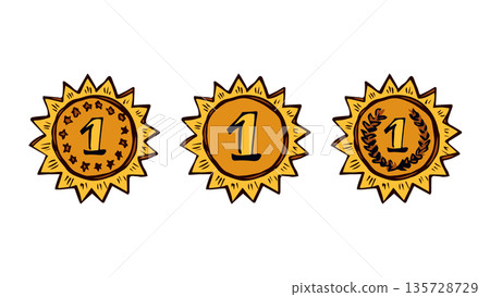 Medal. Vector drawing 135728729