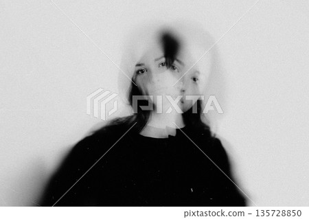 Womans abstract portrait double exposing ethereal concept Womans abstract portrait double exposing ethereal concept 135728850