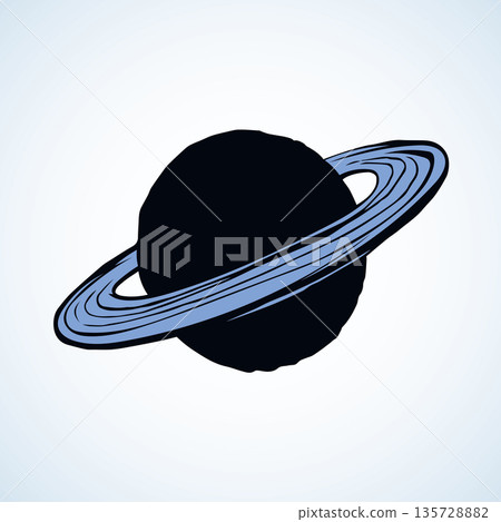 Saturn. Vector drawing icon sign 135728882