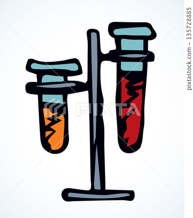 Glass test tube. Vector drawing 135728885