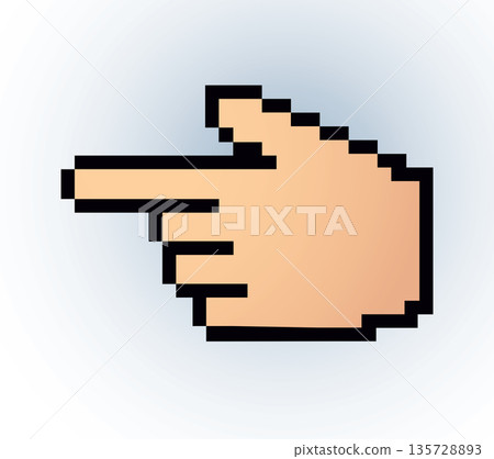 Hand cursor Vector drawing icon 135728893