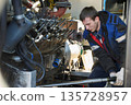 Repair of a diesel generator converted to gas. 135728957