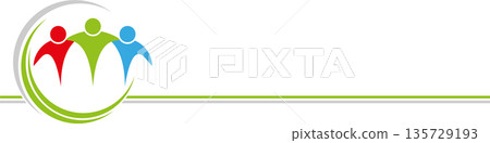 Three people, partners, team, friends, network, background Three people, partners, team, friends, network, background 135729193