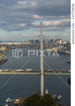 osaka city in japan at autumn time osaka city in japan at autumn time 135729686