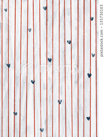 Underwater style Valentines day background of blue hearts and red stripes. For interior design, prints, fabric or background. Underwater style Valentines day background of blue hearts and red stripes. For interior design, prints, fabric or background. 135730103