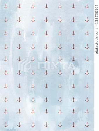 Underwater style background of red anchors. For interior design, prints, fabric or background. 135730105
