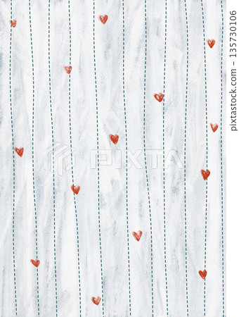 Underwater style Valentines day background of red hearts and blue stripes. For interior design, prints, fabric or background. 135730106