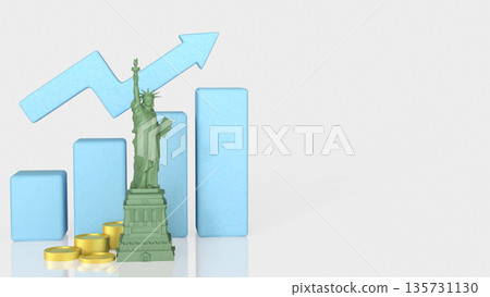 United States Economic Growth And Investment Success Concept 3d render. 135731130