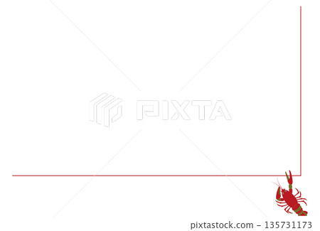 A frame illustration with a crayfish as the focal point 135731173