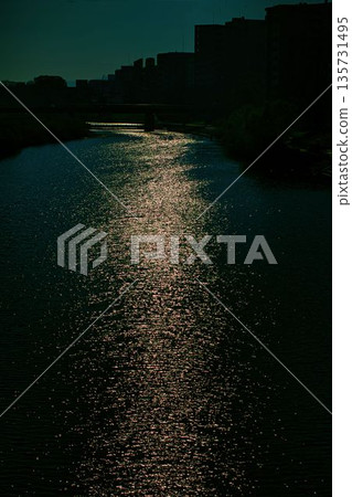 river in the morning sun river in the morning sun 135731495