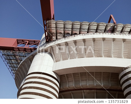 Architectural detail of San Siro Stadium in Milan, Italy Architectural detail of San Siro Stadium in Milan, Italy 135731829