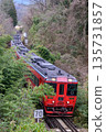 Limited Express Yufu No. 4 running through the mountains 135731857