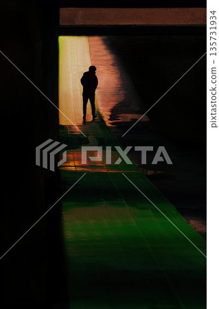 穿過地下通道的人們 穿過地下通道的人們 135731934