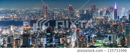 "Tokyo" Panorama of the night view of central Tokyo "Tokyo" Panorama of the night view of central Tokyo 135731996