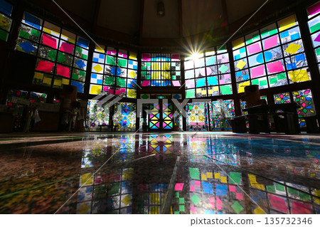 The stained world seen through stained glass The stained world seen through stained glass 135732346