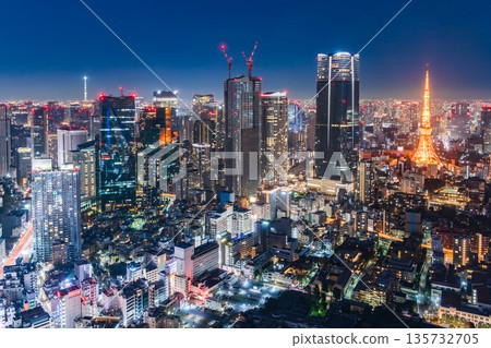 東京市中心夜景圖 135732705
