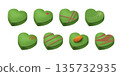 Heart-shaped matcha chocolate illustration set (Valentine's Day/White Day) 135732935