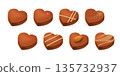Heart-shaped chocolate illustration set (Valentine's Day/White Day) 135732937